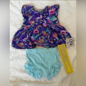 NWT Birdie Bean Holly Hummingbird Peplum 0-3